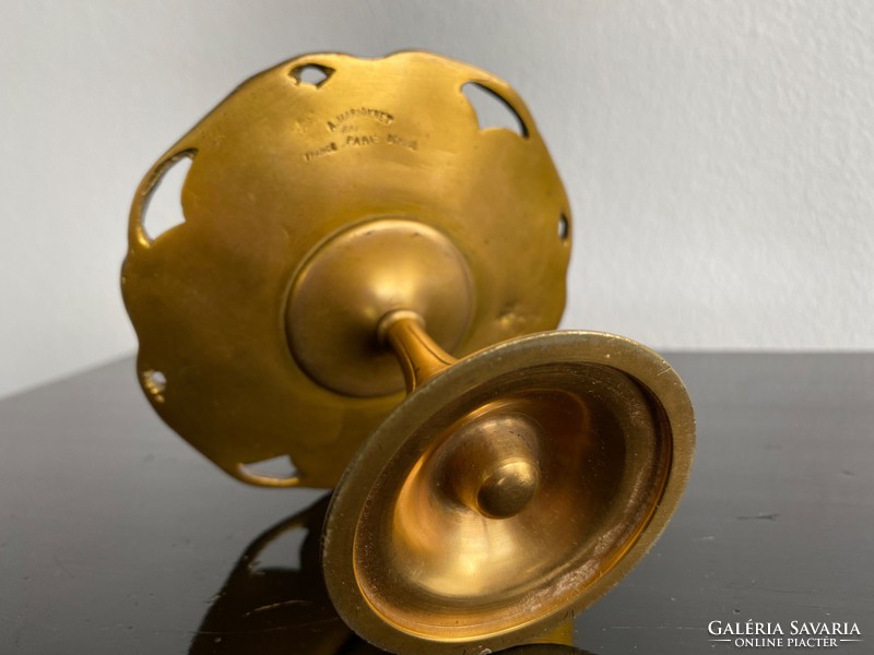 French fire-gilt bronze ring holder bowl