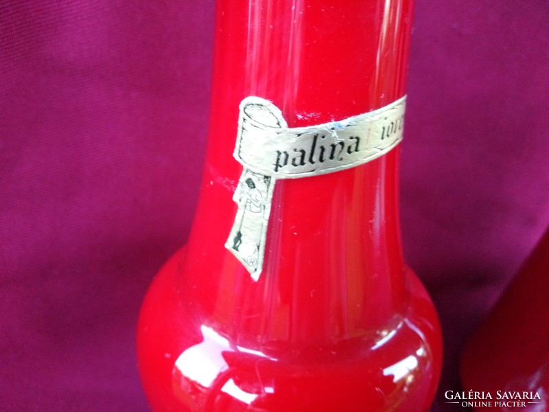 416 2 db palina fiorentina olasz üveg váza, csodás darabok 24 cm 26 cm