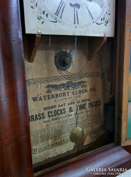Waterbury wall clock with certificate c. 1870