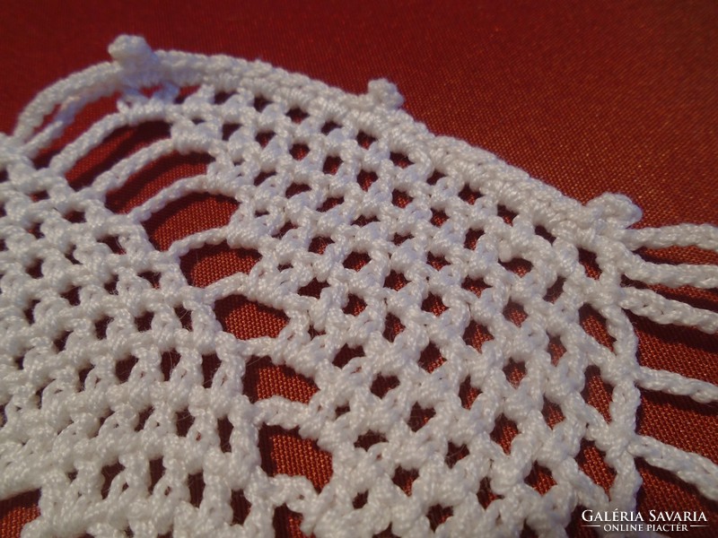 2 pcs. 36 Cm. Diam. Twisted patterned crochet tablecloths.