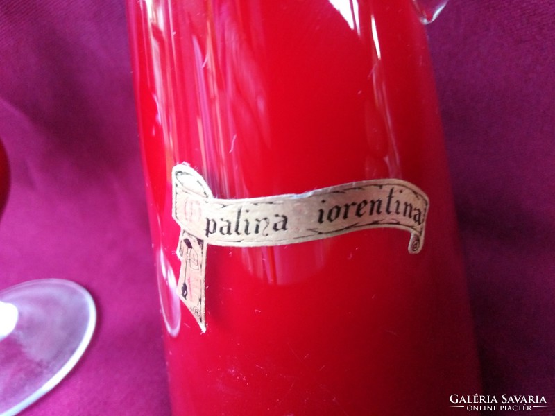 416 2 palina fiorentina Italian glass vases, wonderful pieces 24 cm 26 cm