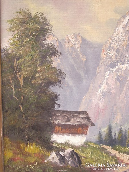 Alpesi tájkép, "Temporto" jelzéssel