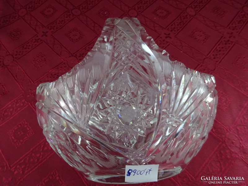 Beautiful lead crystal basket, height 16 cm. He has.