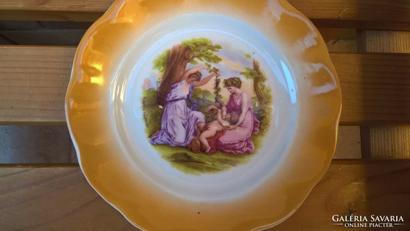 Zsolnay Angelika Kaufman porcelán tányér