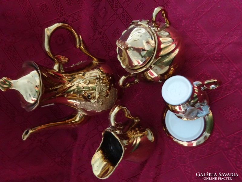 Német porcelán arany színű öt személyes kávéskészlet. Vanneki!