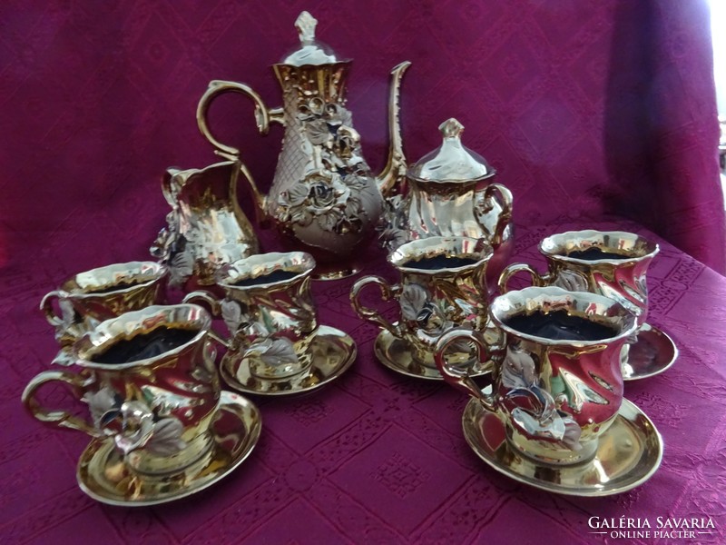 Német porcelán arany színű öt személyes kávéskészlet. Vanneki!
