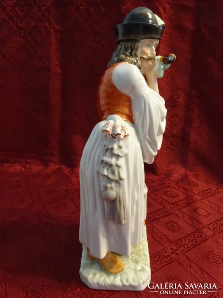 Herendi porcelán figura, pipázó juhász. Magassága 29 cm. Vanneki!