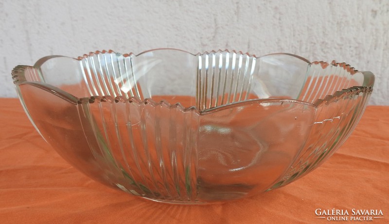 Antique heavy large deep bowl - glass centerpiece