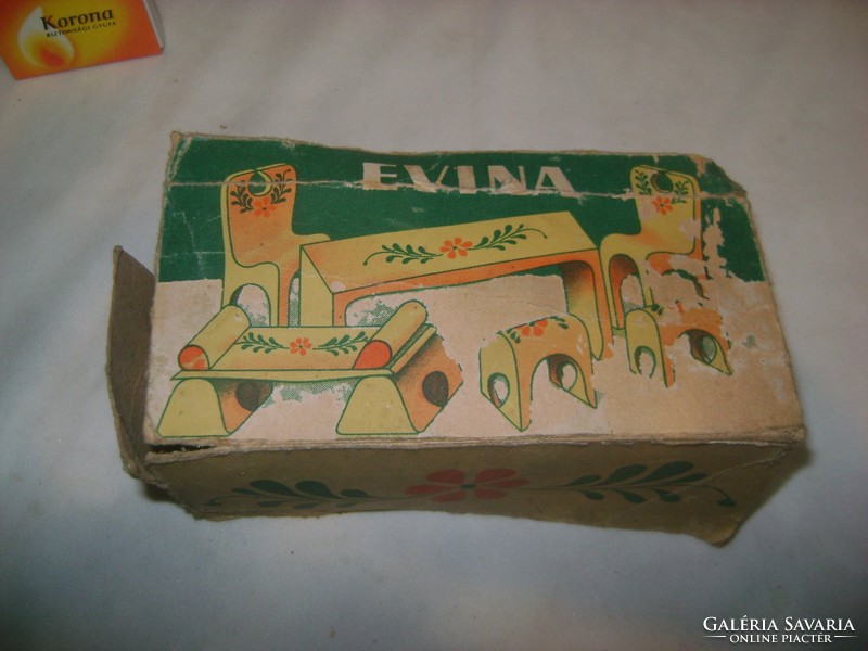 RÉGI festett paraszti babaszoba bútor - egyben összerakható logikai játék