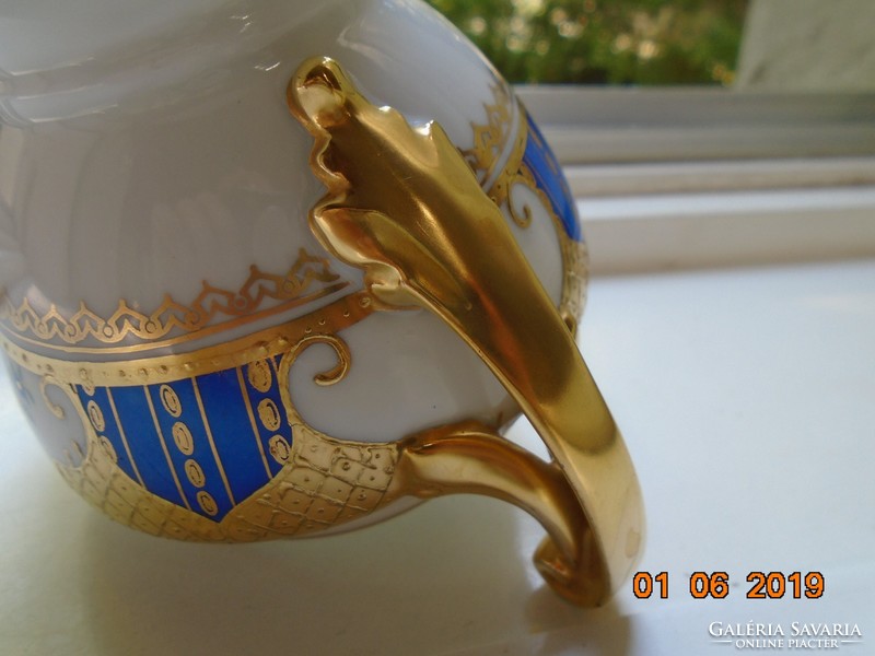 1930 Brand new empire gold brocade with royal blue, flower vase pattern royal epiag sugar bowl