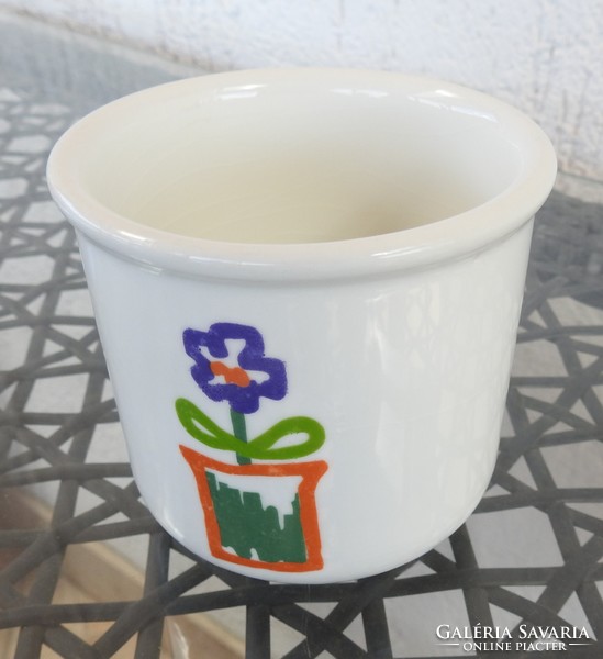 Virágmintás régi olasz bögre - csésze
