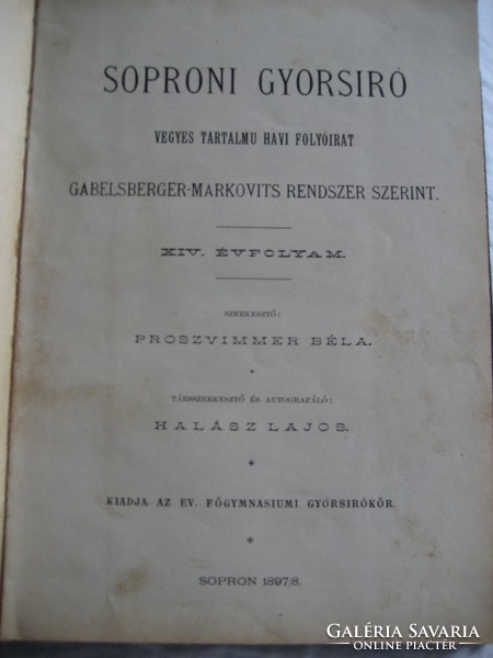 Soproni gyorsíró 1897