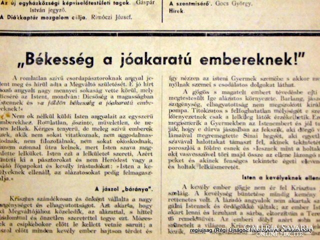 1941 december  /  KATOLIKUS FIGYELŐ  /  Régi ÚJSÁGOK KÉPREGÉNYEK MAGAZINOK Szs.:  14301