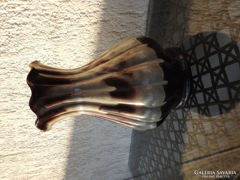Folyatott mázas nagyméretű Gmundner művészeti osztrák kerámia váza