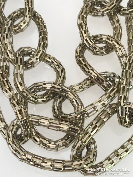 Extravagáns, duplasoros, aranyozott nyaklánc, 60 cm hosszú