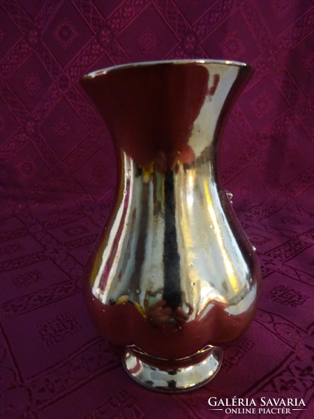 Német porcelán aranyozott váza, magassága 14,5 cm. Vanneki!