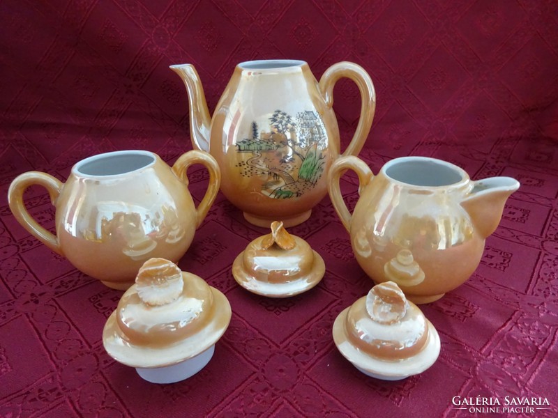 Japanese porcelain coffee set, three pieces. He has!