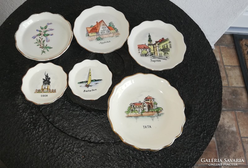 Eger Balaton Aggtelek Tata Sopron Floral Aquincum Souvenir Ring Holder Nostalgia Pieces Memorial Bowls