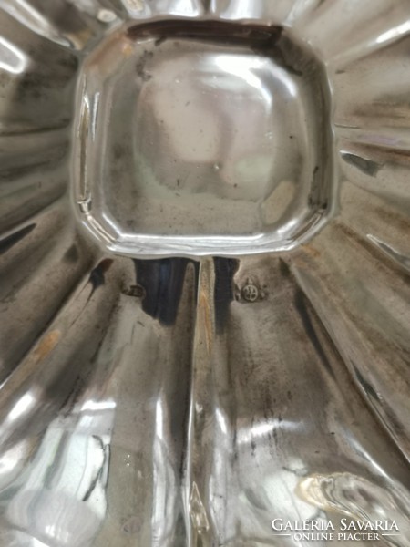 Antik biedermeier ezüst bécs talpas kínáló 341gr