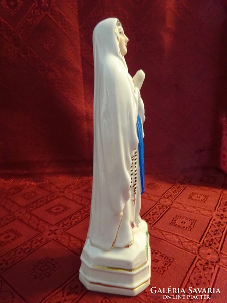 Német porcelán figura, szűz Mária szobor, magassága 20,5 cm. Jelzése 804. Vanneki!