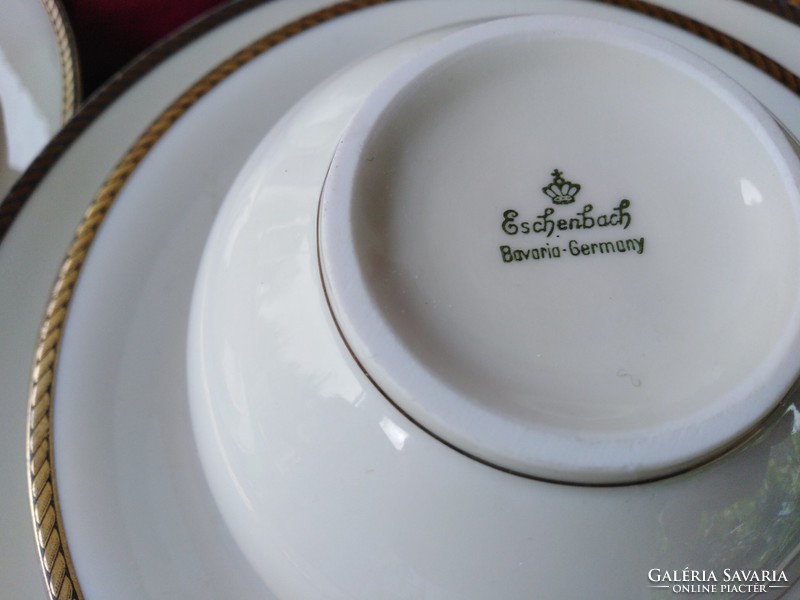 1245  4 személyes Bavaria Eschenbach kávés készlet nagyon szép aranyozott mintával