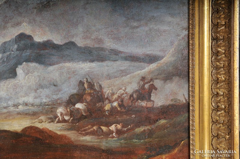 Attributed to Antonio Calza (Verona, 1653 - 1725): 17th century battle scene