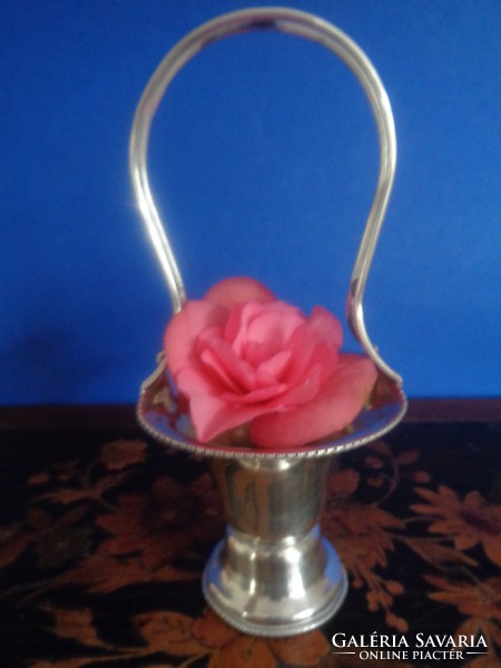 Silver flower basket - vase