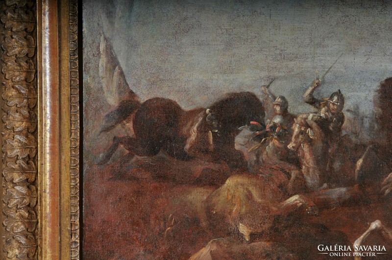 Attributed to Antonio Calza (Verona, 1653 - 1725): 17th century battle scene