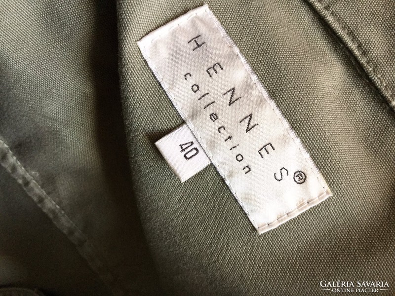 Hennes Collection lazán elegáns halvány katona zöld, új nem használt vászon kabát.