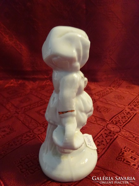 Német porcelán figura, kosaras kislány, magassága 12 cm. Vanneki!