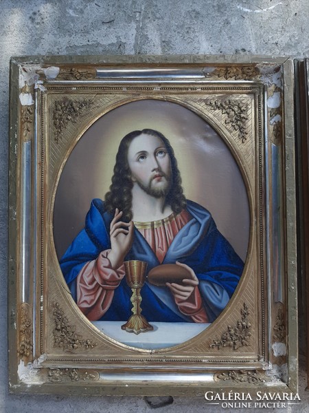 Saint portraits in a pair Biedermeier around 1800 85 x 72 cm