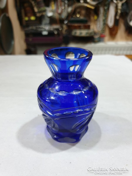 Kék kristály váza 