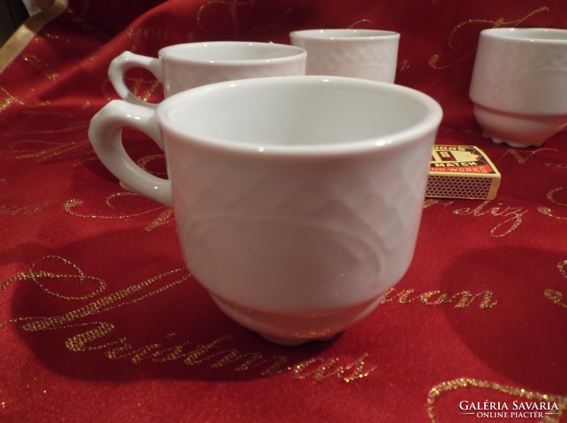 Coffee set - 6 pcs - marked - Spanish - porcelain - snow white - thick - like new - 1 dl cup