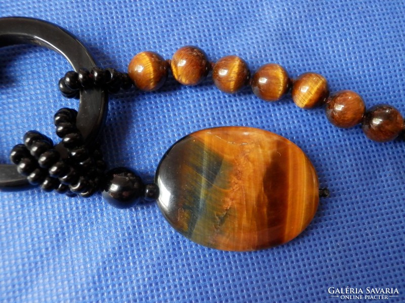 Tiger's eye Belgian marked necklace