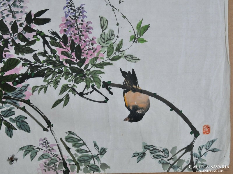 Ismeretlen kóreai művész, Virágzó ág madárral