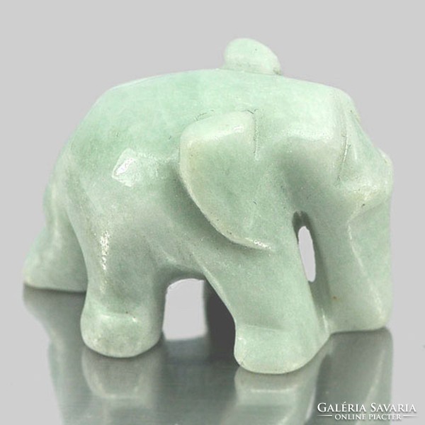 Real, 100% natural light pastel green Thai jade elephant figurine 57.35ct (27mm)