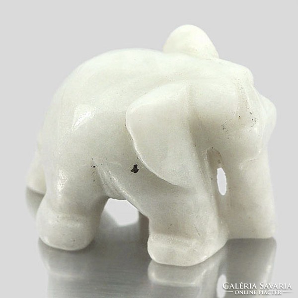 VALÓDI, 100% TERMÉSZETES WHITE THAI JÁDE ELEFÁNT FIGURA 53,91ct (26mm)