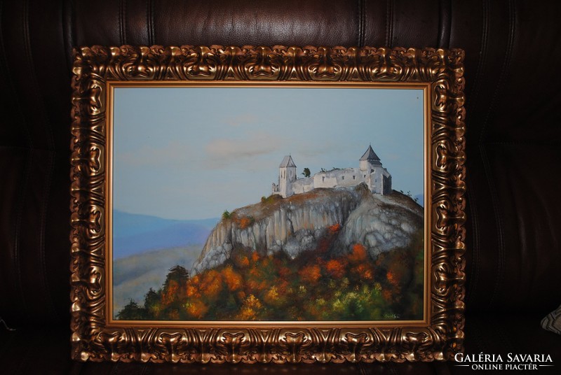 Mária Szalkai's painting of the castle in Füzér