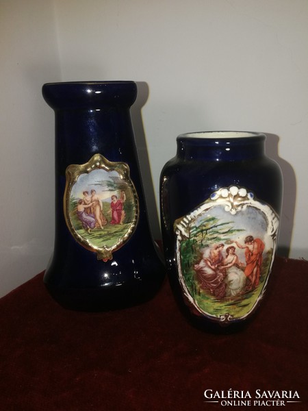 Kobaltkék német kerámia vázák, 1920 