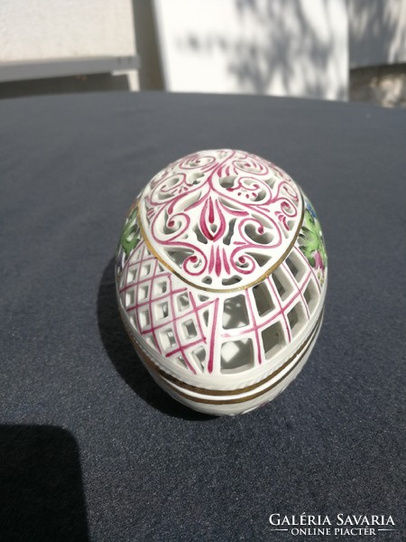 Herend, herend bonbonier egg shape pierced antique special showcase object!
