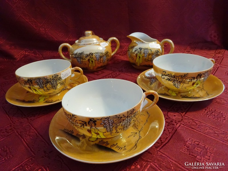 Japanese porcelain tea set for three people, 8 pieces. He has!