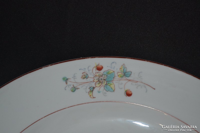 Antik Hutschenreuther szamóca mintás hatalmas kínáló tányér