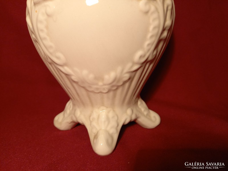 011 Fabulous Italian faience porcelain vase with flower pattern 26 cm 13 wide