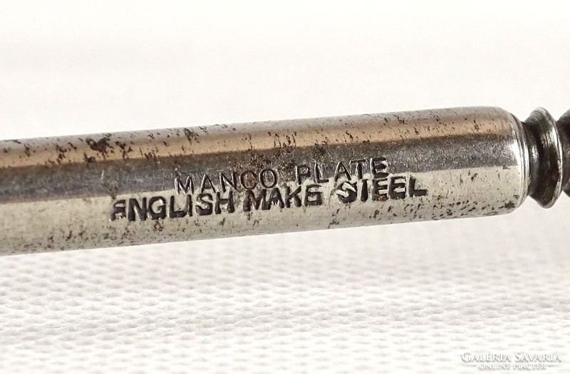 1A936 Antik ezüstözött angol cipőgomboló eszköz
