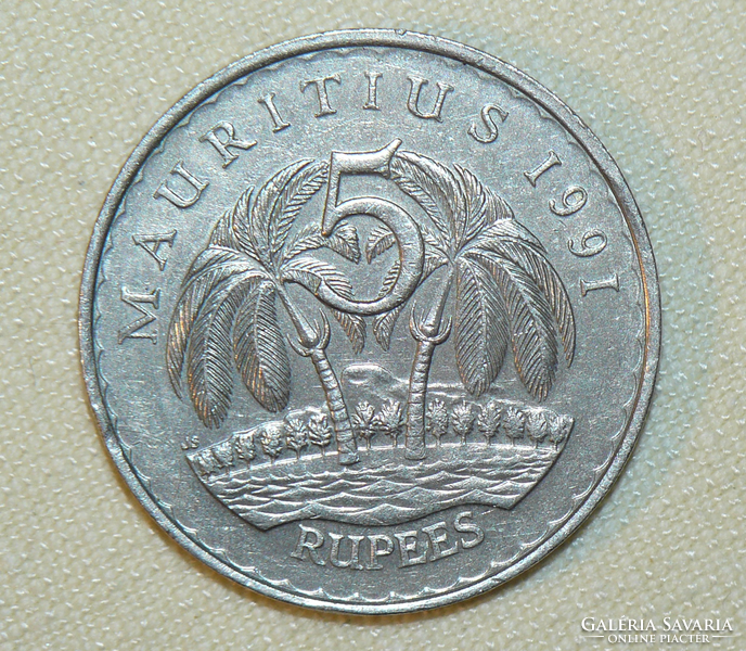 5 Rúpia - Mauritius - 1991.