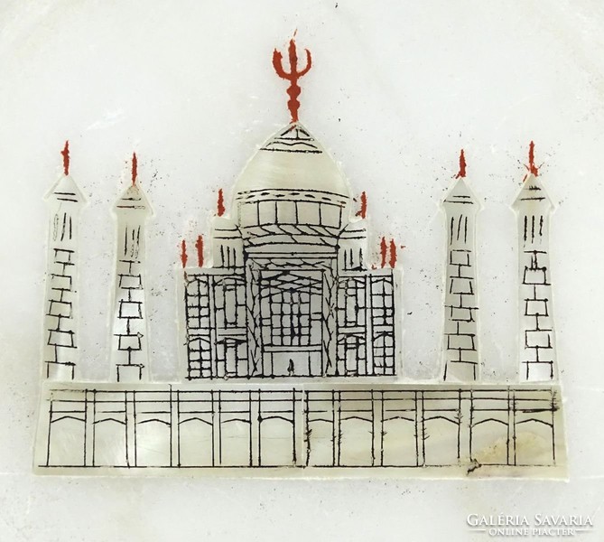 1B065 Taj Mahal gyöngyházberakásos sótányér 10 cm