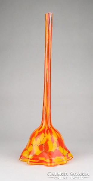 1B006 Muránói fújt üveg virágtartó tölcsér 28.5 cm