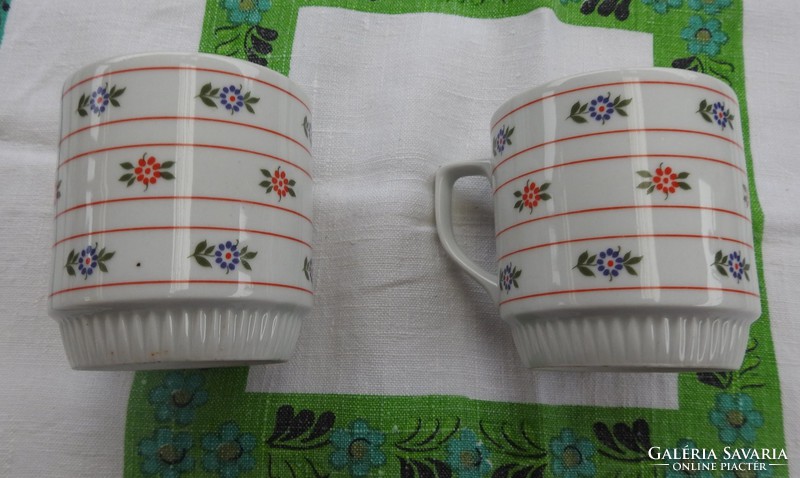 Pair of old Czech Bohemian cocoa mugs