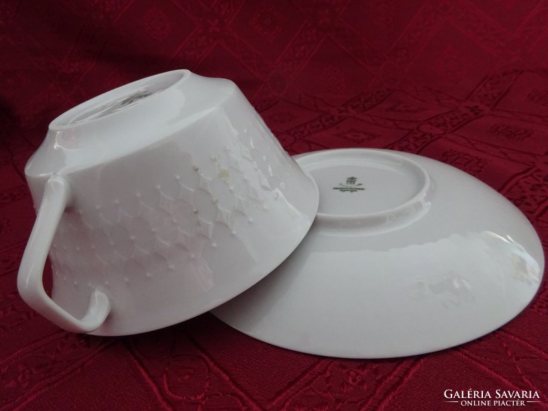 Winter porcelain German porcelain soup cup with saucer. He has!