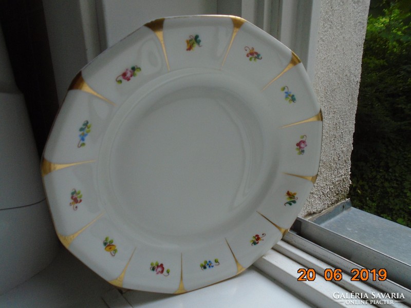 Altwien karlsbad biedermeier hand painted 12 square plates with colorful small Meissen flowers